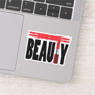 Schönheits-Typografie-Lippenstift Aufkleber