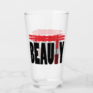 Schönheits-Typografie-Lippenstift Glas