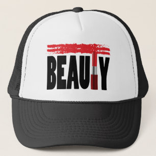 Schönheits-Typografie-Lippenstift Truckerkappe
