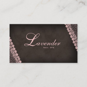 Schönheits-Visitenkarte-Spitze-Nagel-Salon-Rosa Visitenkarte
