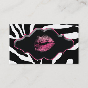 Schönheits-Visitenkartentierzebra-Rosa-Lippen Visitenkarte