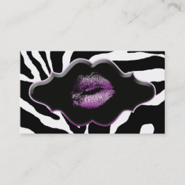 Schönheits-Visitenkartentierzebra-Veilchen-Lippen Visitenkarte
