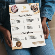 Schönheitsdienstleistungen Preisliste Flyer - Mini