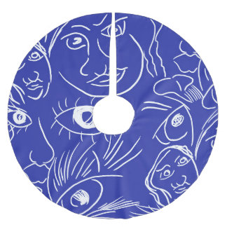 Schönheitsgesicht: ein zeichn. polyester weihnachtsbaumdecke