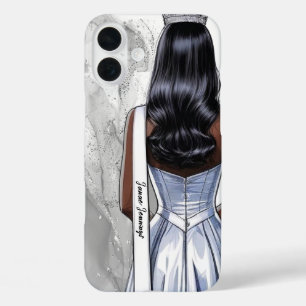 Schönheitskönigin-Handyhülle Silber Glitter Schönh iPhone 16 Plus Hülle