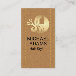 Schönheitslogo für Hair Stylist Stielleder Visitenkarte