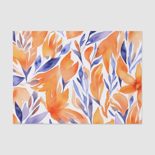 Schönheitsorangefarbenes Blumenmuster abstrakt Seidenpapier (Vorderseite)