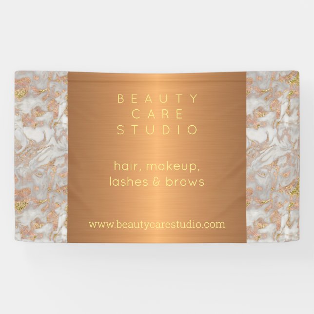 Schönheitssalon aus Goldglasur personalisiert Banner (Horizontal)