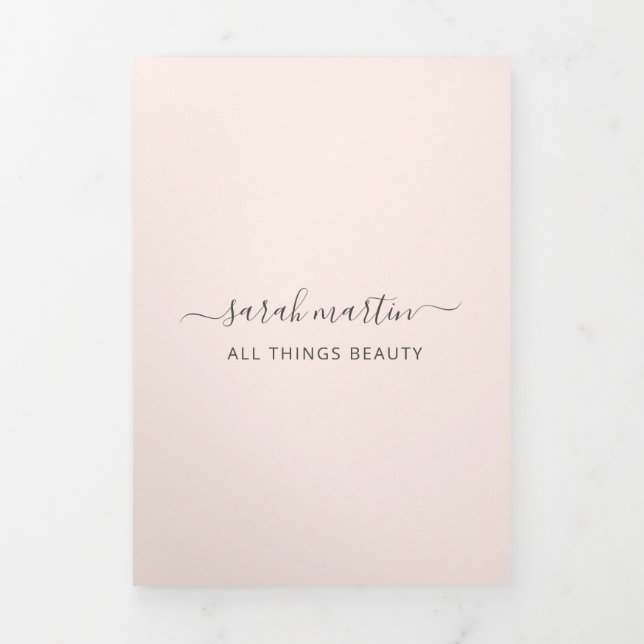 Schönheitssalon Business Rosa Trifold Broschüre (Cover)