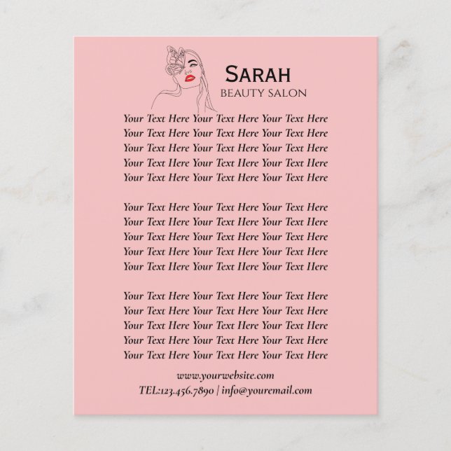 Schönheitssalon Flyer (Vorne)