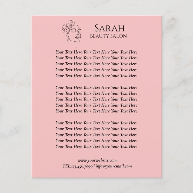 Schönheitssalon Flyer (Vorne)