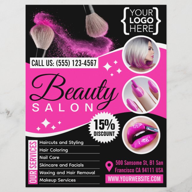 Schönheitssalon / Friseur / Friseur Flyer (Vorne)