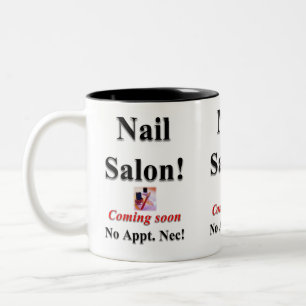 Schönheitssalon, Friseursalon, Bräunung, Nagelstud Zweifarbige Tasse