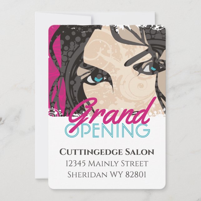 Schönheitssalon für Friseursteine Einladung (Vorderseite)