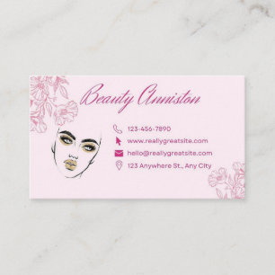 Schönheitssalon für Makeup-Künstler, rosa Design S Visitenkarte
