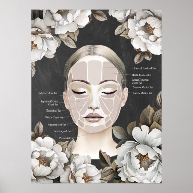 Schönheitssalon Gesichtsanatomie Wanddekor Poster (Vorne)