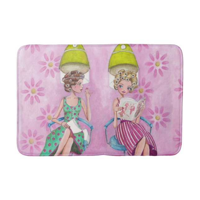 Schönheitssalon Illustration Girly | Badematte (Vorderseite)