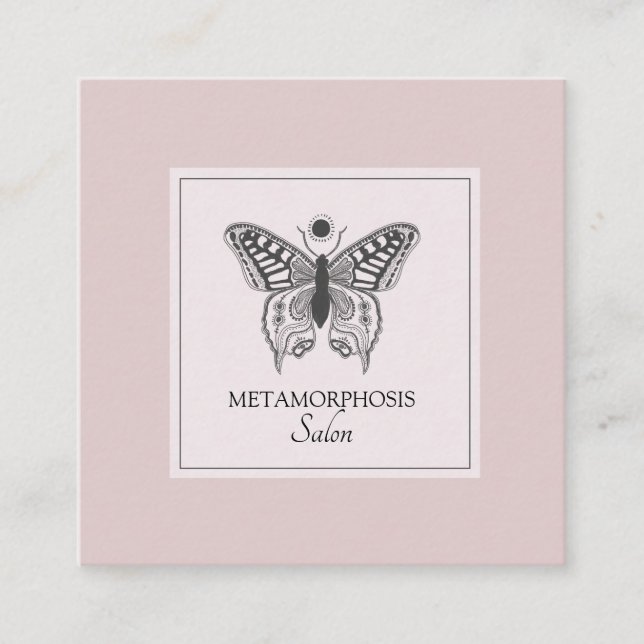 Schönheitssalon Makeup Hair Pink Blush Quadratische Visitenkarte (Vorderseite)