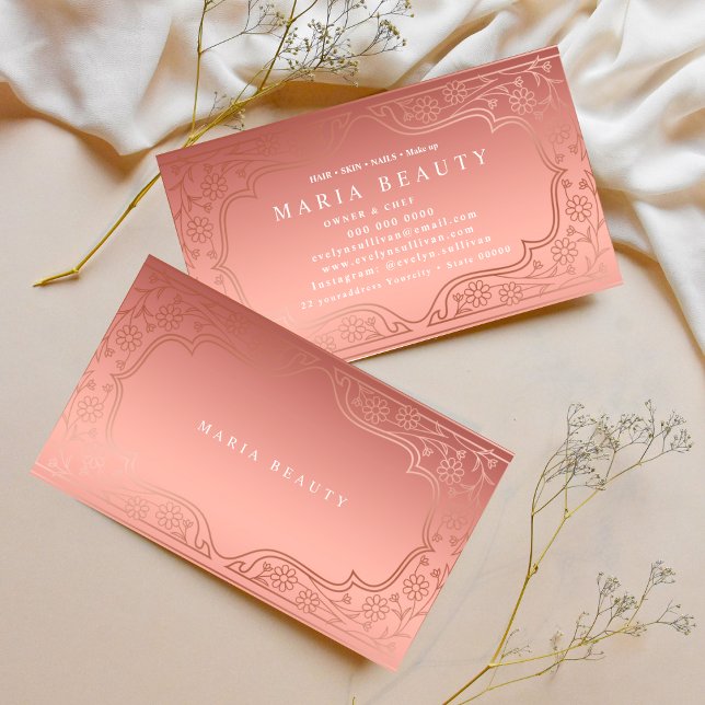 Schönheitssalon MakeUp Künstlerische Rose Goldinfo Visitenkarte (Von Creator hochgeladen)