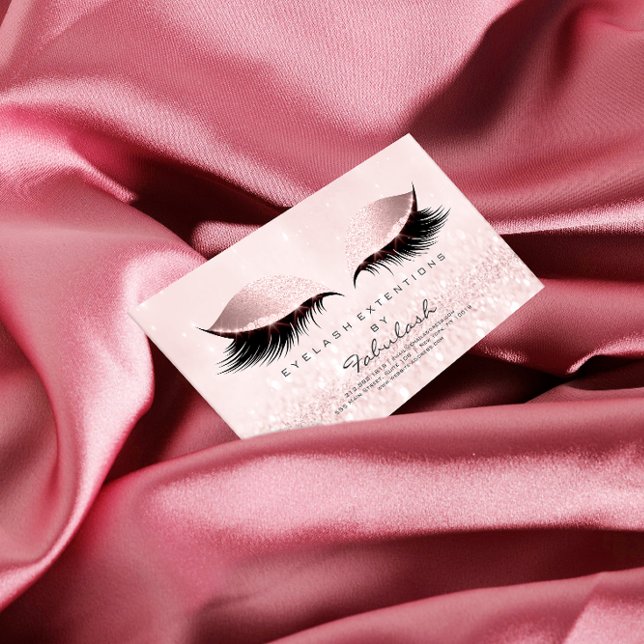 Schönheitssalon Pastel Glitzer Adress Makeup Pink Magnetische Visitenkarte (Von Creator hochgeladen)