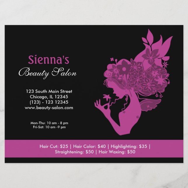 Schönheitssalon (Plum) Flyer (Vorne)