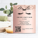 Schönheitssalon Rose Gold Glitzer QR-Code Flyer<br><div class="desc">Eine Rose goldener Farbverlauf,  mit Glitzer-Glitzern,  schwarzer Schere und Augenblitzen. Auf der Vorderseite: Der Text: Preisliste. Personalisieren Sie Ihren Namen und Ihre Adresse und fügen Sie diese hinzu. Erstellen Sie Ihren eigenen QR-Code,  indem Sie Ihre URL zu Ihrer Website oder zu Ihrem Social-Media-Konto hinzufügen. Zurück: Ihr Text,  Preise.</div>