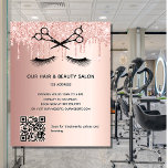 Schönheitssalon Rose Gold Glitzer QR-Code Flyer<br><div class="desc">Eine Rose goldener Farbverlauf mit Glitzer-Tropfen,  schwarzer Schere und Wimpern. Auf der Vorderseite: Der Text: Preisliste. Personalisieren Sie Ihren Namen und Ihre Adresse und fügen Sie diese hinzu. Erstellen Sie Ihren eigenen QR-Code,  indem Sie Ihre URL zu Ihrer Website oder zu Ihrem Social-Media-Konto hinzufügen. Zurück: Ihr Text,  Preise.</div>