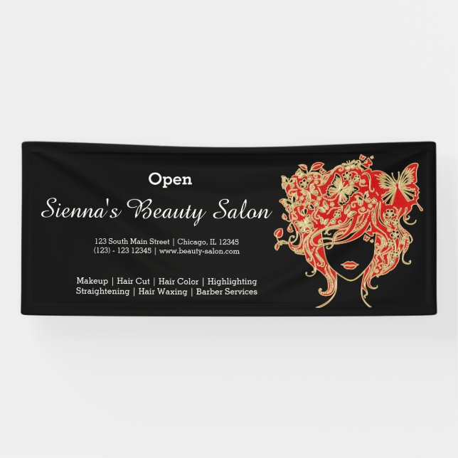 Schönheitssalon (rotes Gold) * wählen Sie Hintergr Banner (Horizontal)