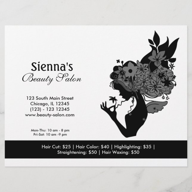Schönheitssalon (schwarz) flyer (Vorne)