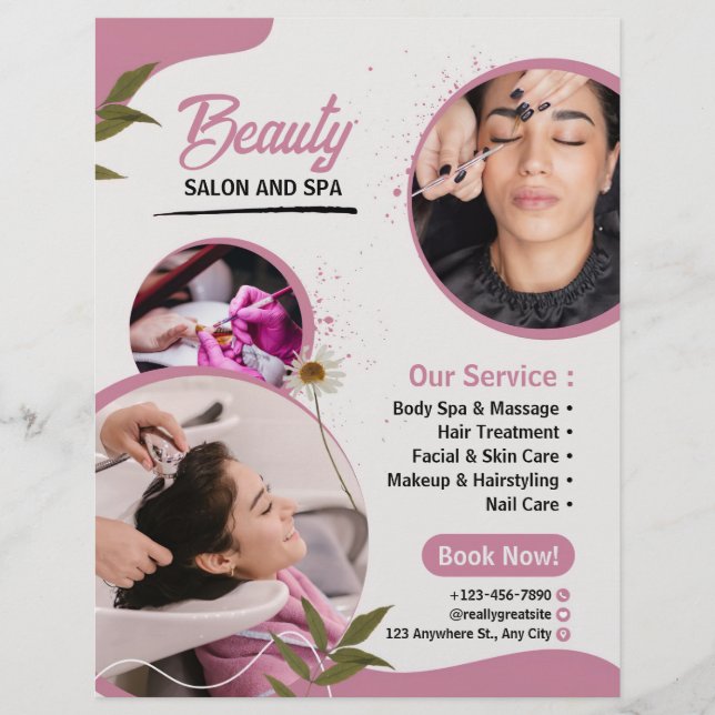 Schönheitssalon und Wellness-Center Berufliche Wer Flyer (Vorne)
