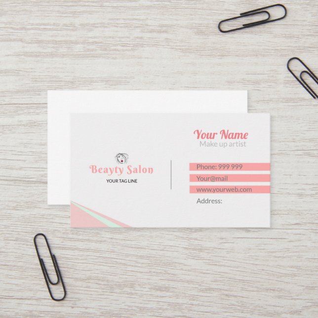 Schönheitssalon Visitenkarte (Vorderseite/Rückseite Beispiel)
