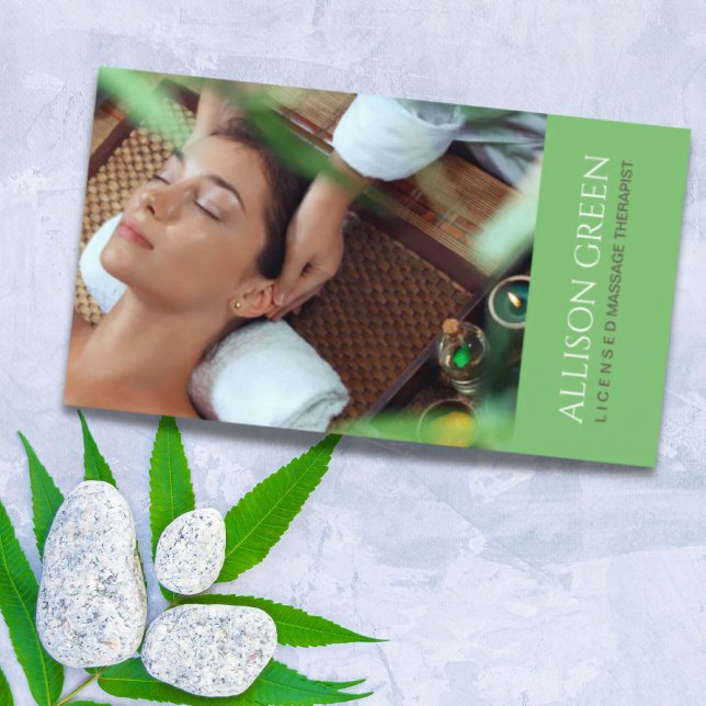 Schönheitssalon WELLNESS-CENTER Akupressur Massage Visitenkarte (Beauty Salon SPA Acupressure Massage Salon Business Card)