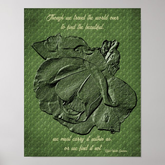 Schönheitssatz Skulptierte Rose Inspiration Poster (Vorne)