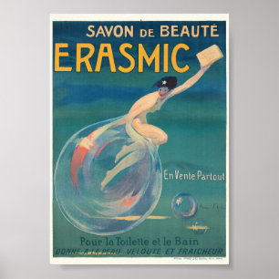 Schönheitsseife Erasmic Frankreich Vintage Plakat