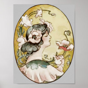 Schönheitsszauber von Frauen - elegantes Porträt Poster