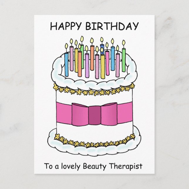 Schönheitstherapeut Happy Birthday Postkarte (Vorderseite)