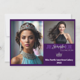 Schönheitswettbewerb Autogramm Comp Cards Lila Rah Einladung