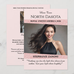 Schönheitswettbewerb Autogrammkarte Rose Gold Glam