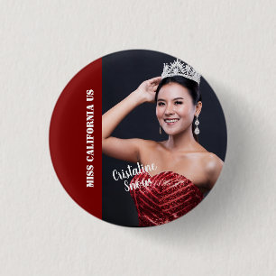 Schönheitswettbewerb-Button-Pin - Helle Schrift Button