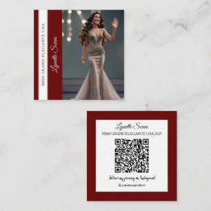 Schönheitswettbewerb-Geschäftskarten-QR-Code-Schär Quadratische Visitenkarte