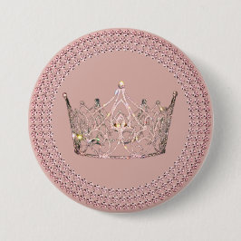 Schönheitswettbewerb-Kronen-Button - Rose Gold Gla Button