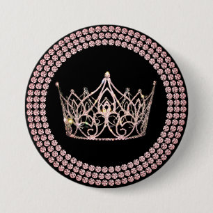 Schönheitswettbewerb-Kronen-Button - Rose Gold Gla Button