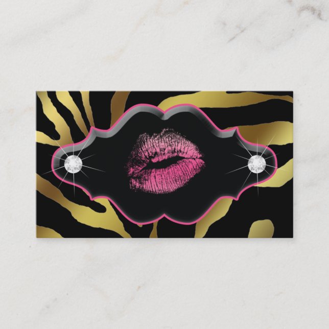Schönheittierzebra-Rosa-Lippengolddiamanten Visitenkarte (Vorderseite)