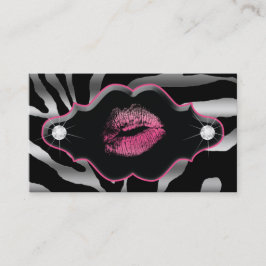 Schönheittierzebra-Rosa-Lippensilberne Diamanten Visitenkarte