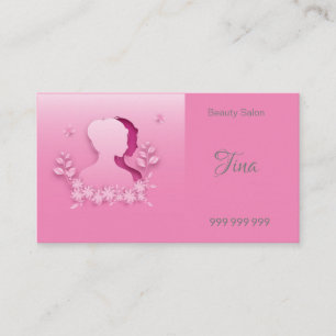Schönster rosa Schönheitssalon Visitenkarte