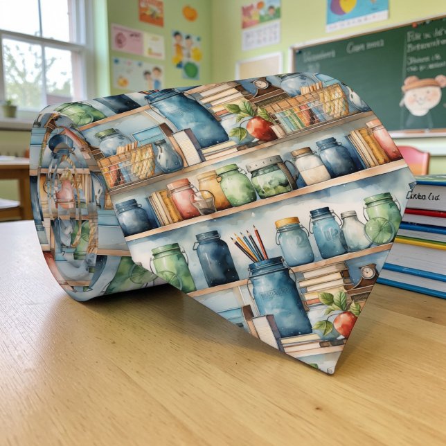 School Art Teacher Pattern Necktie Tie Krawatte (Von Creator hochgeladen)