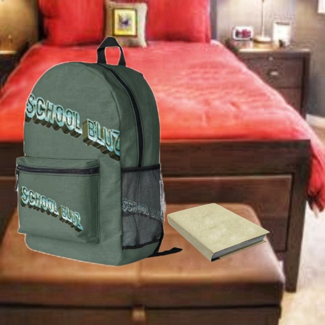 School Bluz-3D Bedruckter Rucksack (This School Bluz-3D Printed Backpack, is sporty enough for school!)