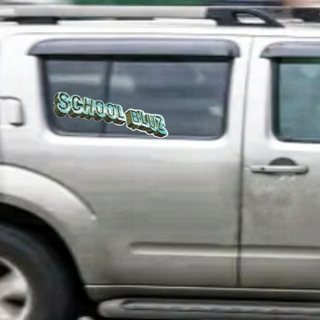 School Bluz-3D Fensteraufkleber (This School Bluz-3D Window Cling can affix to any glass surface, through electrical static!)