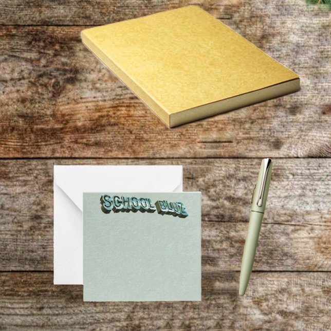 School Bluz-3D Mitteilungskarte (These expressive note cards, are just right for a busy school year!)