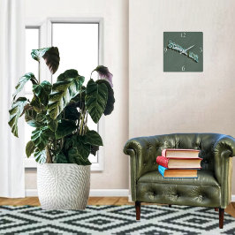 School Bluz-3D Quadratische Wanduhr